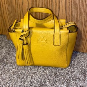 NWT Tory Burch yellow Thea Mini Slouchy Satchel.